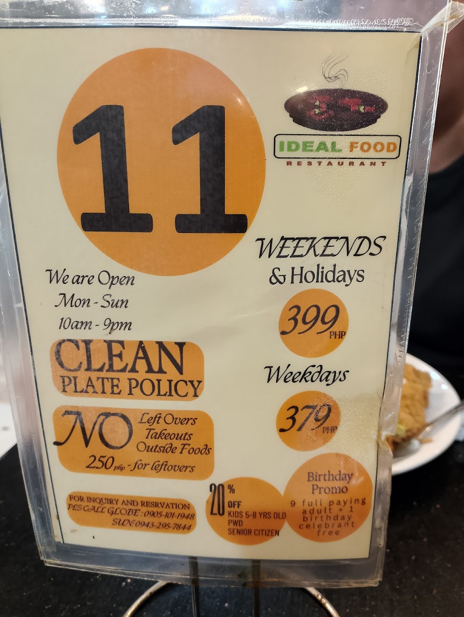 Ideal Food Restaurant Photo Menu 1