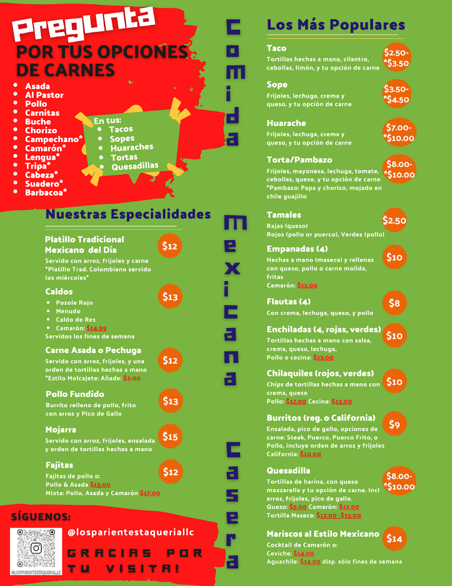 Taquería Los Parientes LLC Photo Menu 2
