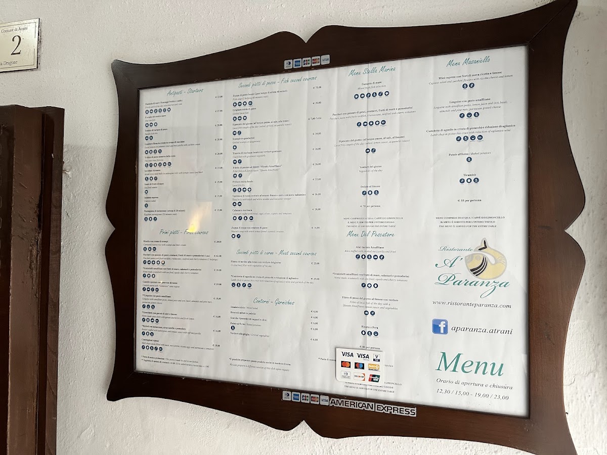 'A Paranza Photo Menu 10