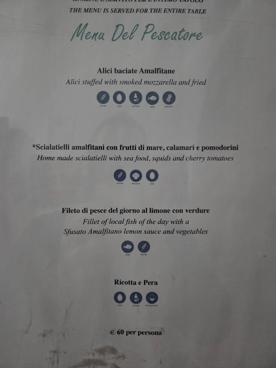 'A Paranza Photo Menu 2