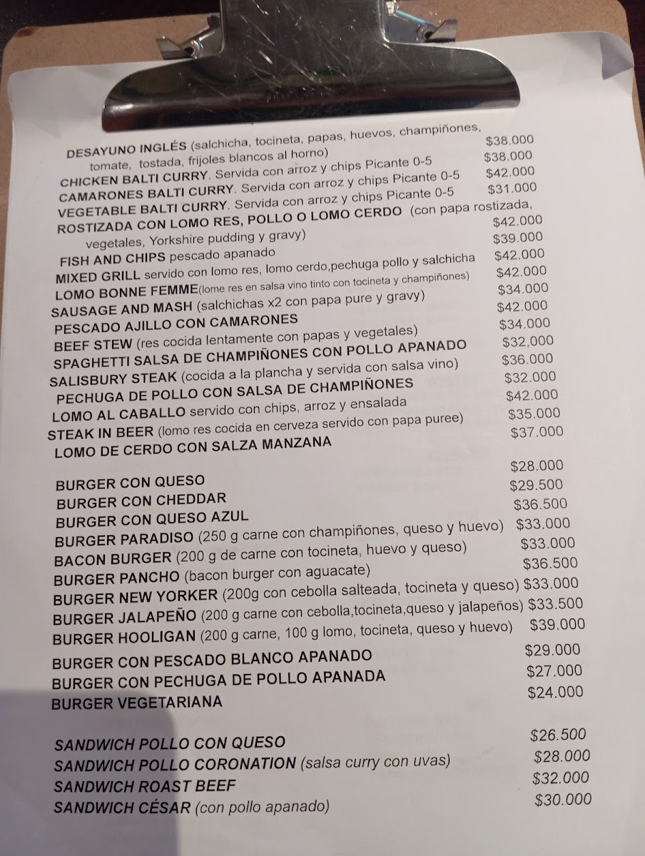 El Inglés Gastro Pub Photo Menu 1