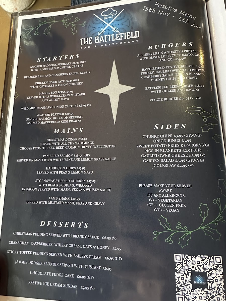 Battlefield Bar & Restaurant Photo Menu 1