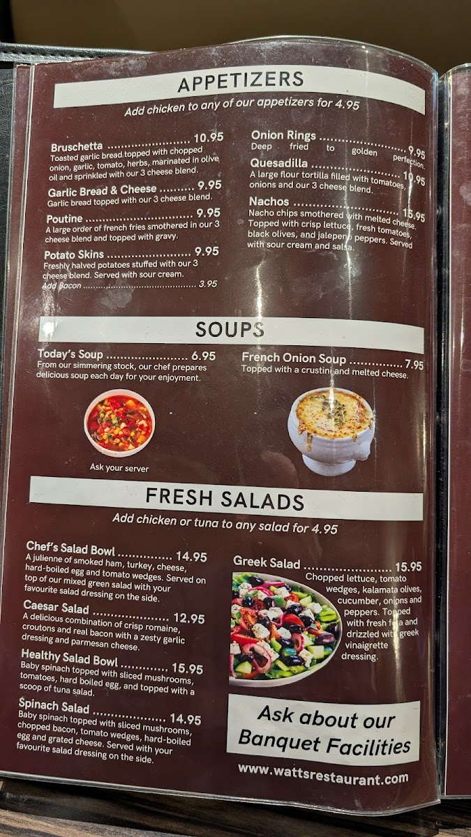 Watts Restaurant Photo Menu 2