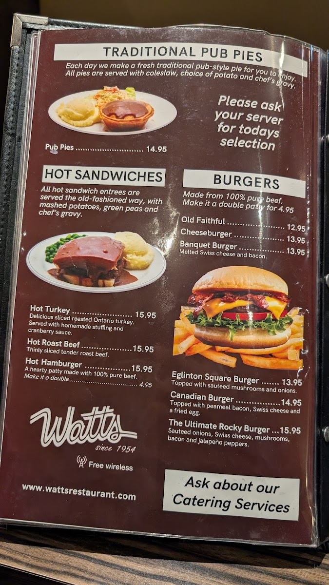 Watts Restaurant Photo Menu 3