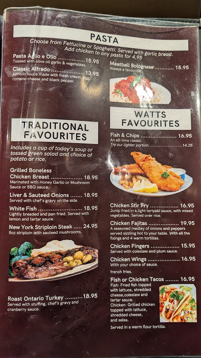 Watts Restaurant Photo Menu 4