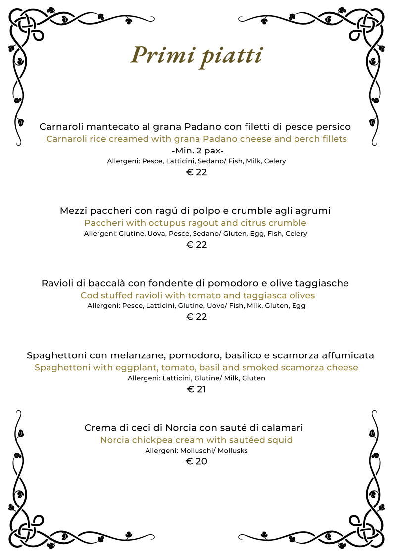 Hotel Vapore Photo Menu 2