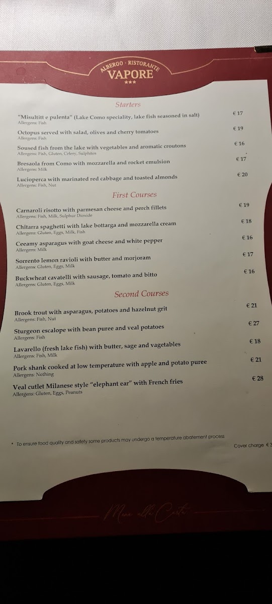Hotel Vapore Photo Menu 3
