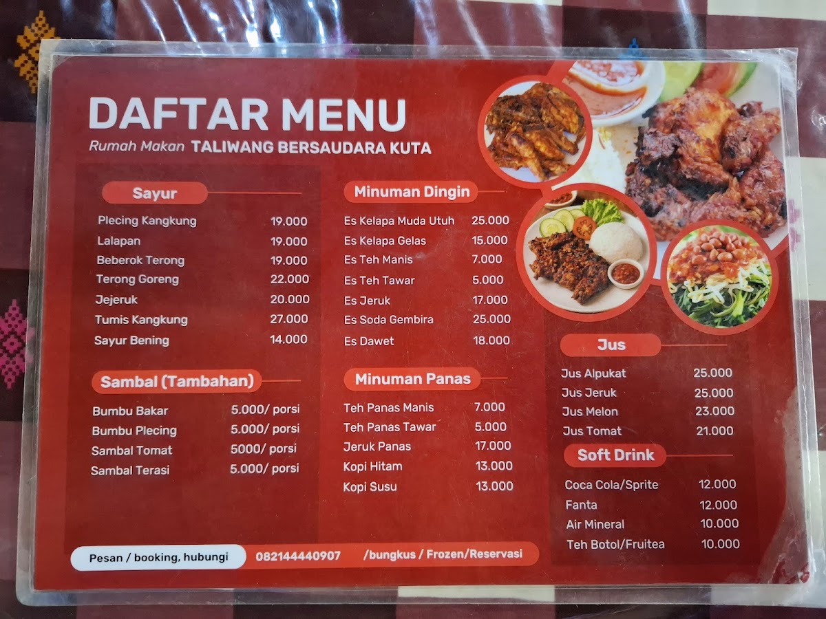 Rumah Makan Taliwang Bersaudara Photo Menu 1