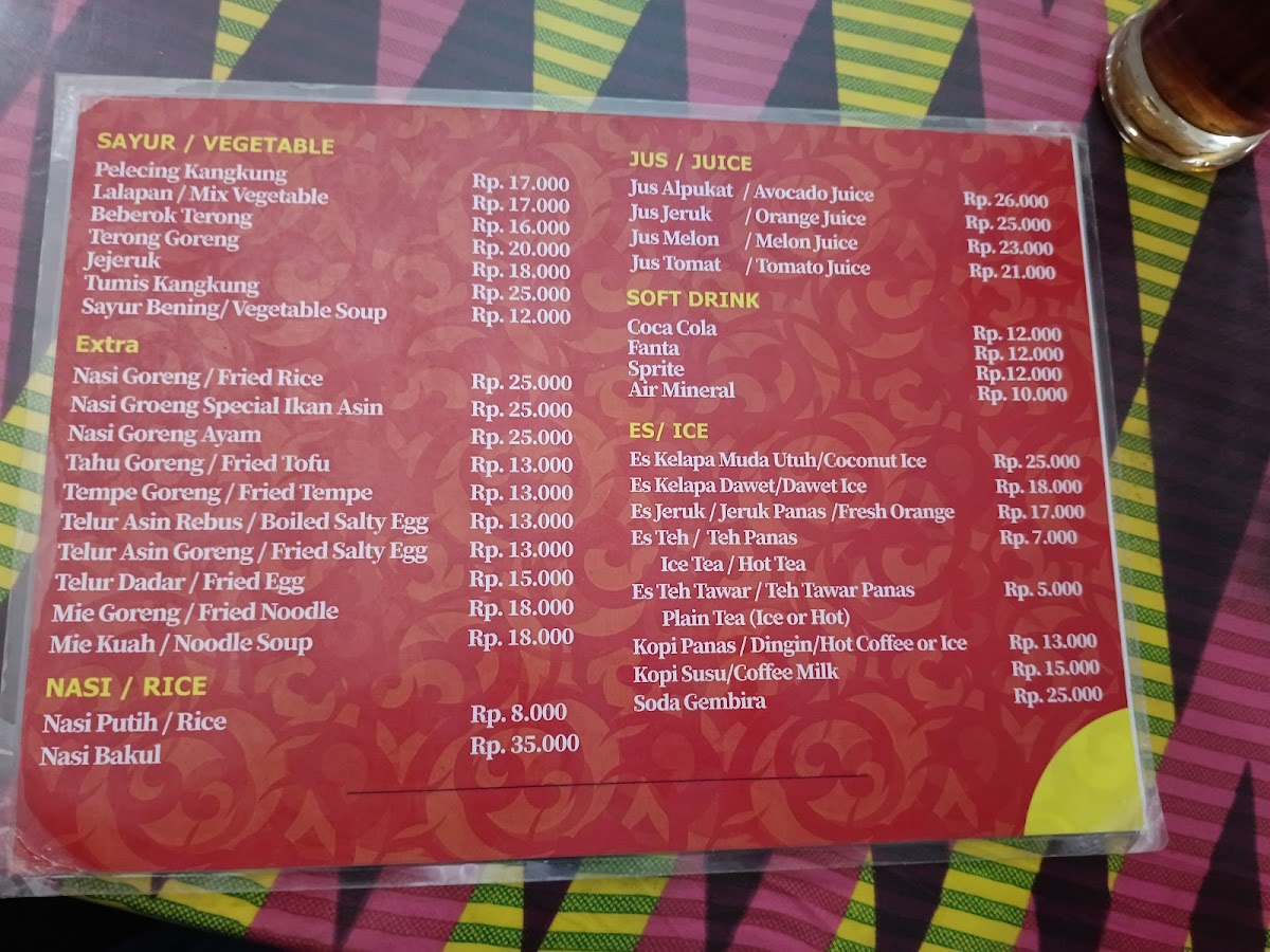 Rumah Makan Taliwang Bersaudara Photo Menu 10