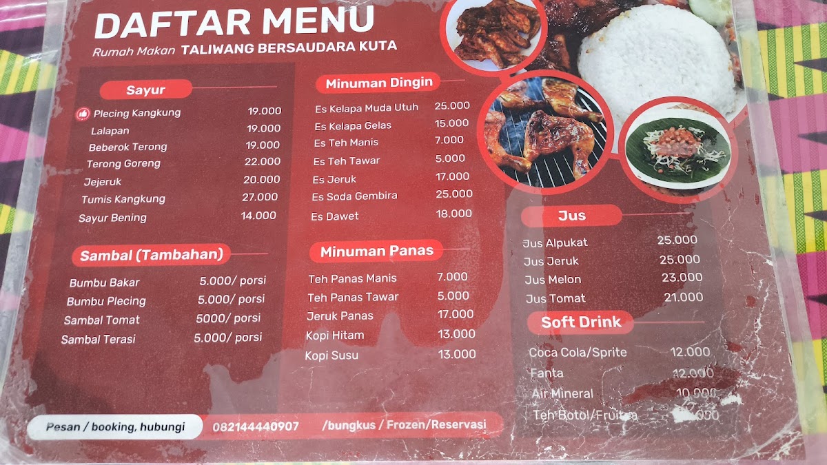Rumah Makan Taliwang Bersaudara Photo Menu 3