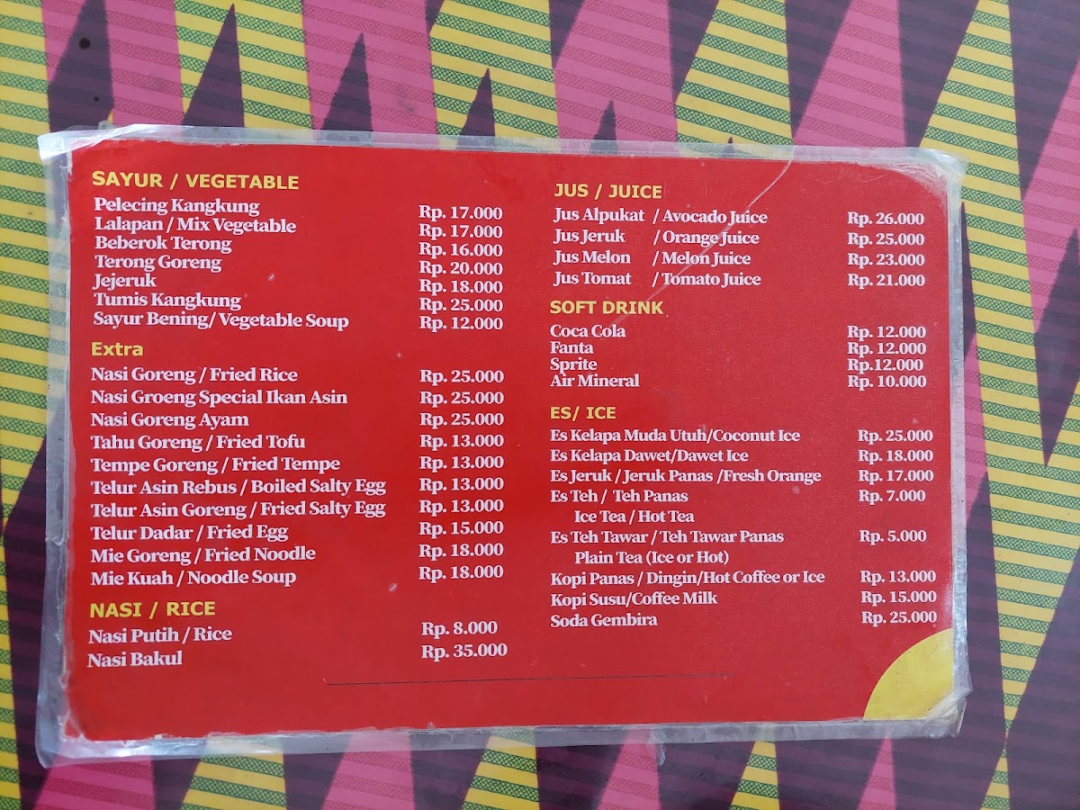 Rumah Makan Taliwang Bersaudara Photo Menu 7