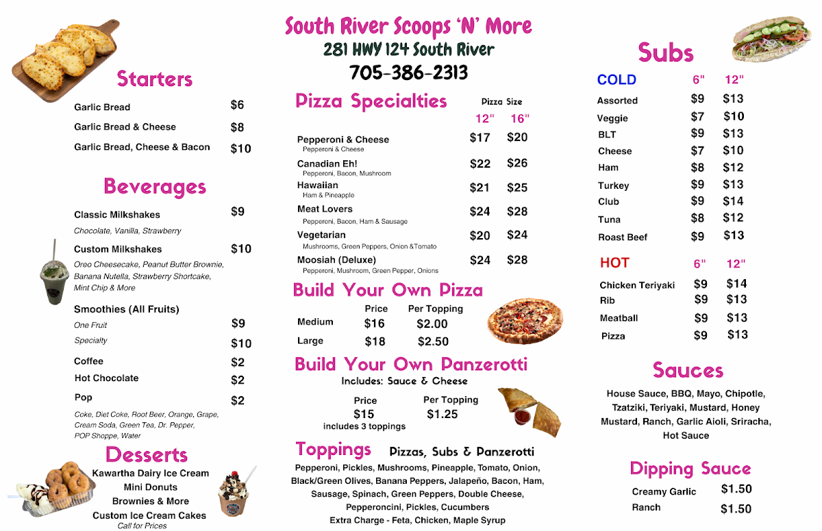 South River Scoops 'N' More Photo Menu 1