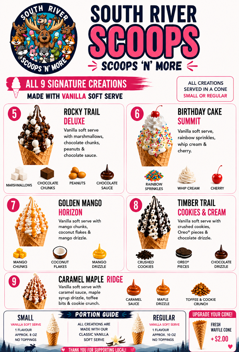 South River Scoops 'N' More Photo Menu 3
