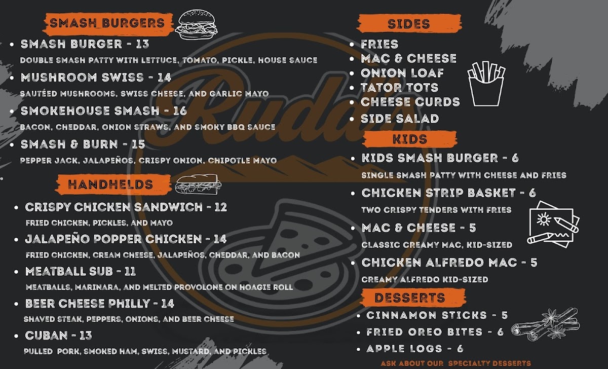 Rudd's Pies & Fries Photo Menu 1
