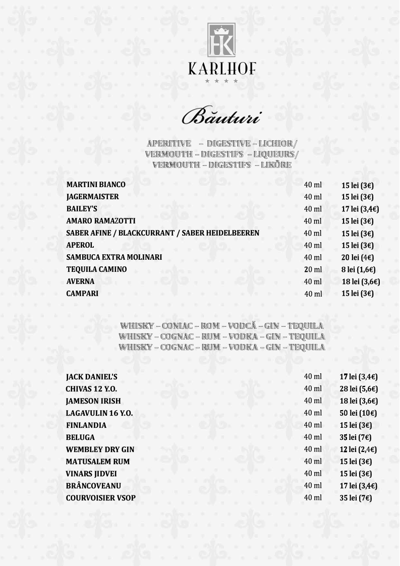 Karlhof Restaurant și Cazare Photo Menu 3