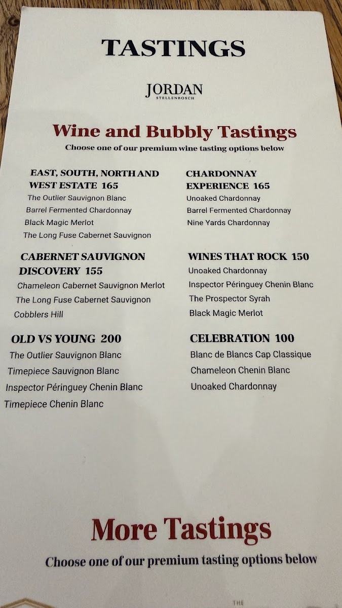 The Tasting Room | Long Photo Menu 1