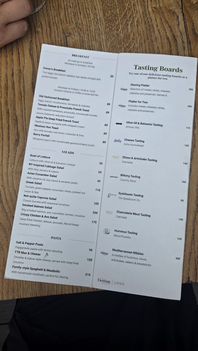 The Tasting Room | Long Photo Menu 3