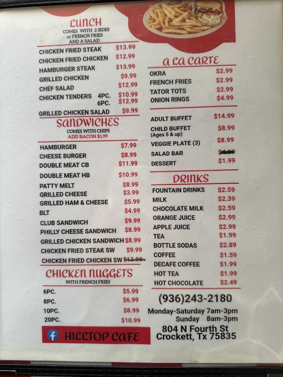 Hilltop Café Photo Menu 2