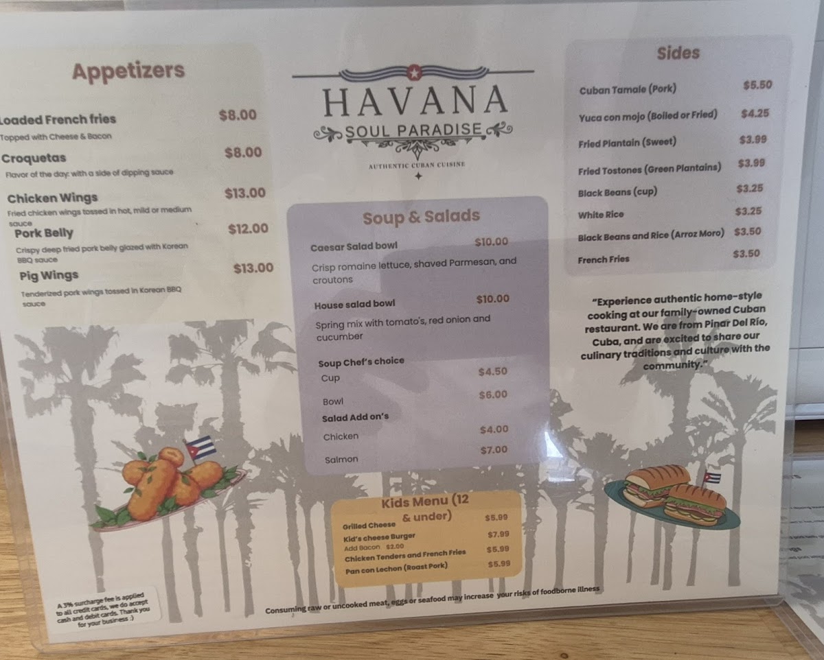 Havana Soul Paradise Photo Menu 6
