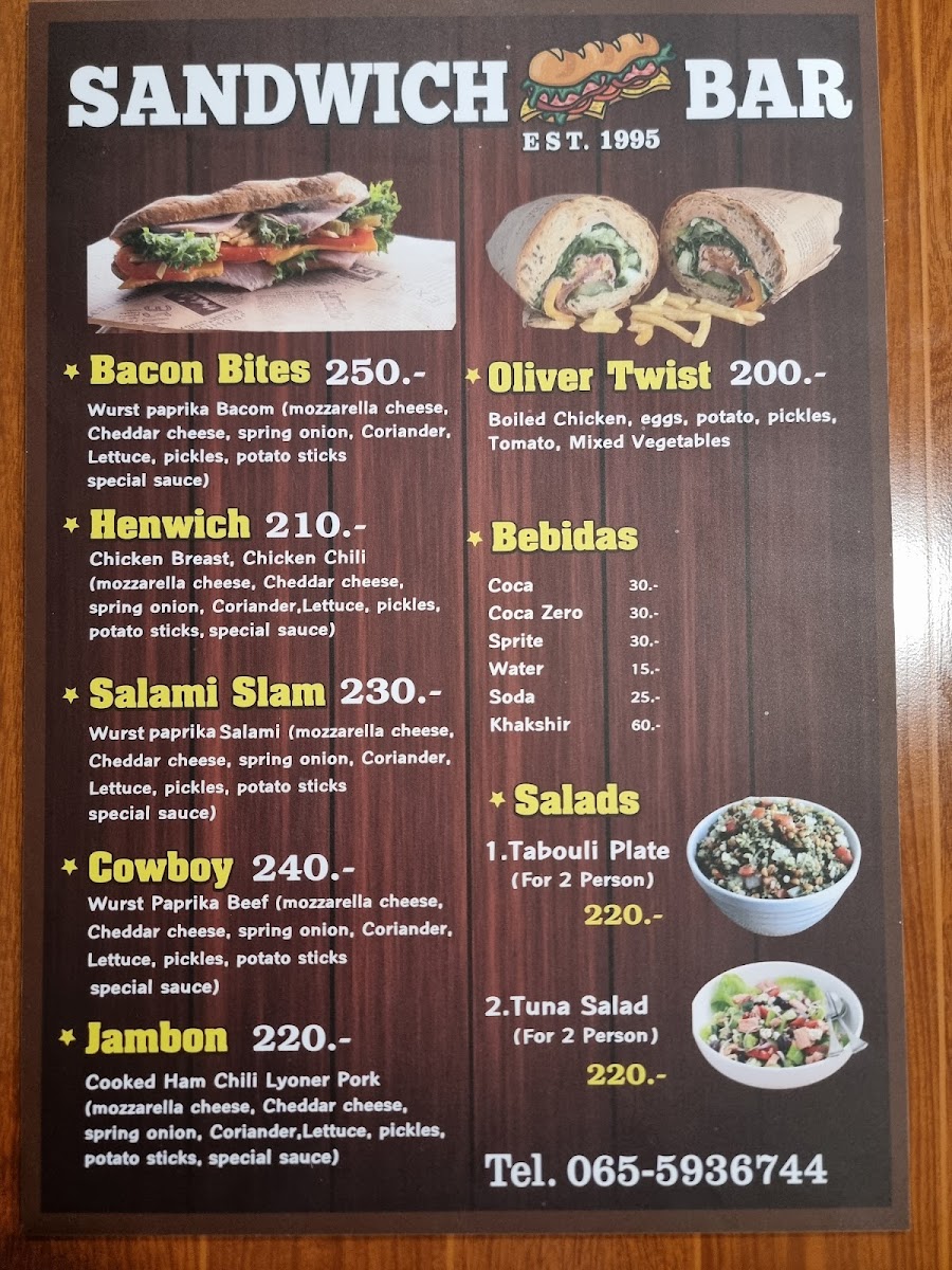 Sandwich Bar Photo Menu 4