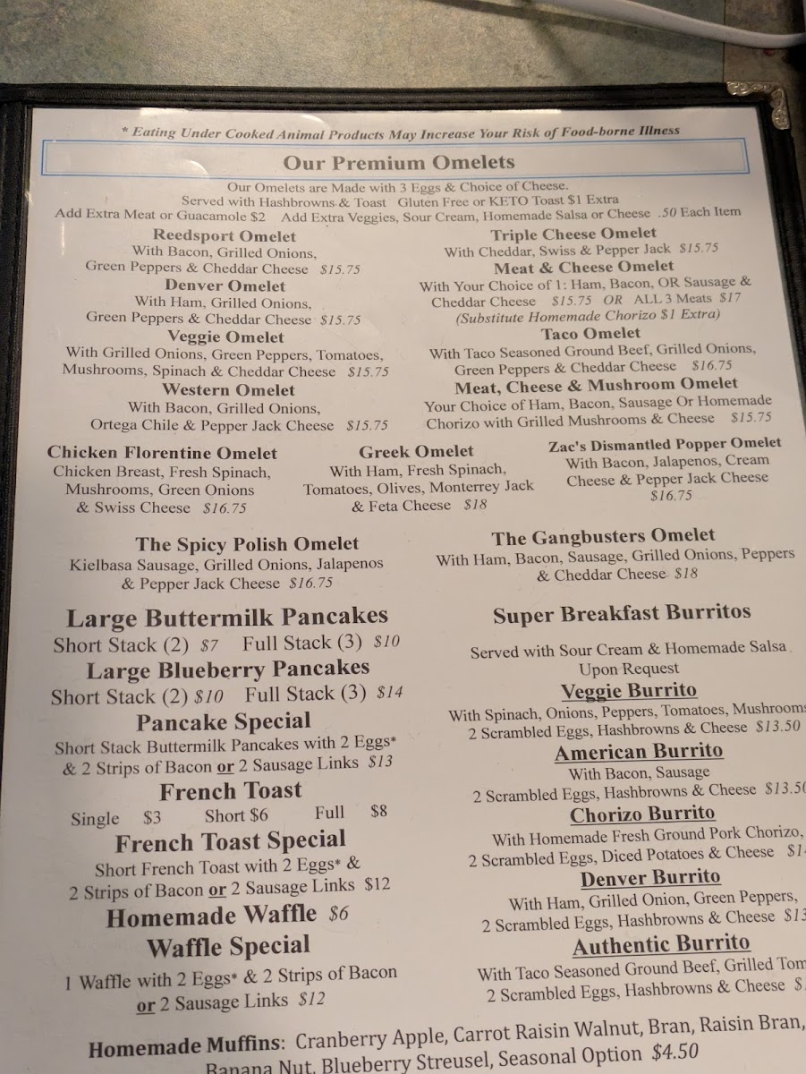 Don's Main Street Family Restaurant Photo Menu 1