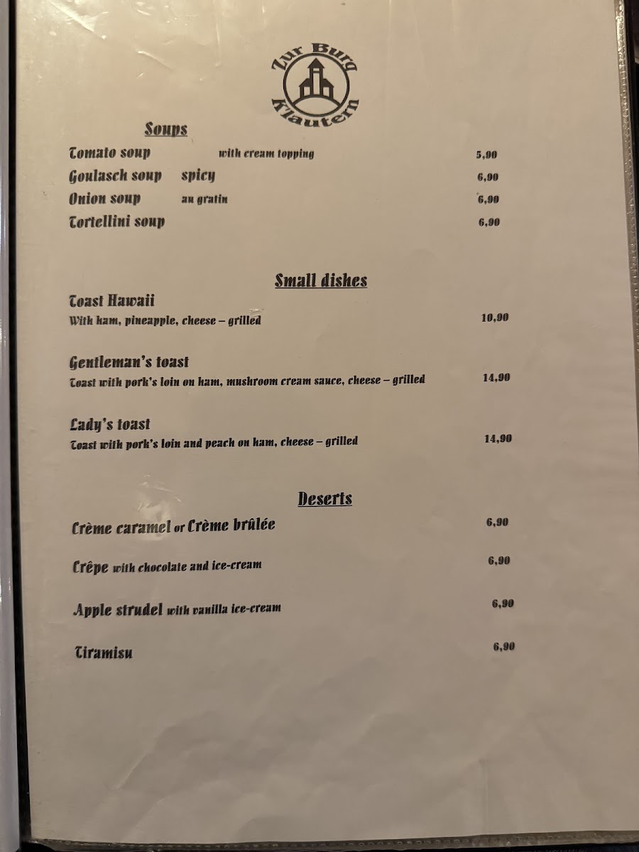 Restaurant Steakhaus Zur Burg Photo Menu 10