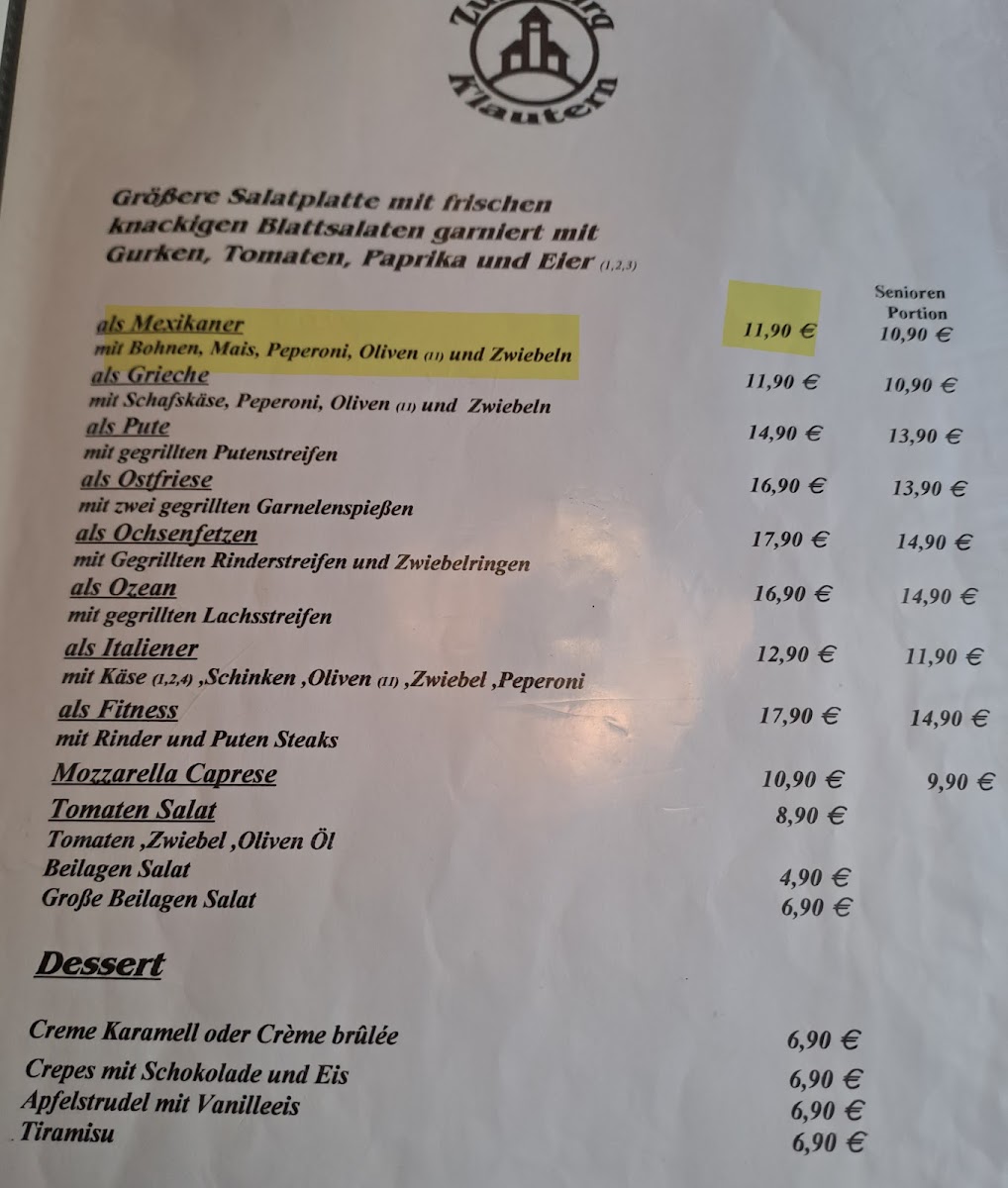 Restaurant Steakhaus Zur Burg Photo Menu 6