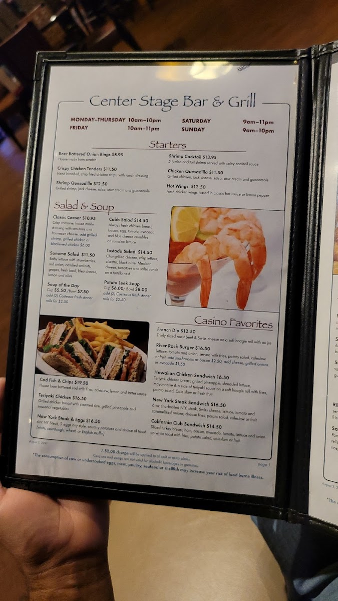 Center Stage Bar & Grill Photo Menu 3