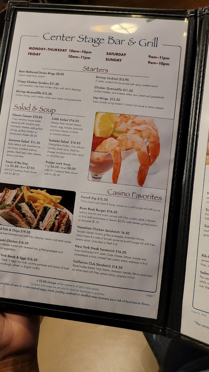 Center Stage Bar & Grill Photo Menu 4