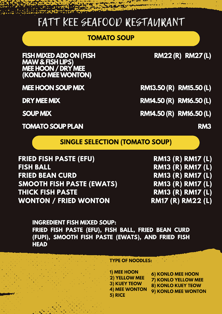 Fatt Kee Seafood Restaurant Imago Photo Menu 2