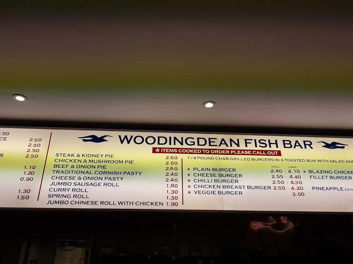 Woodingdean Fish Bar Photo Menu 1