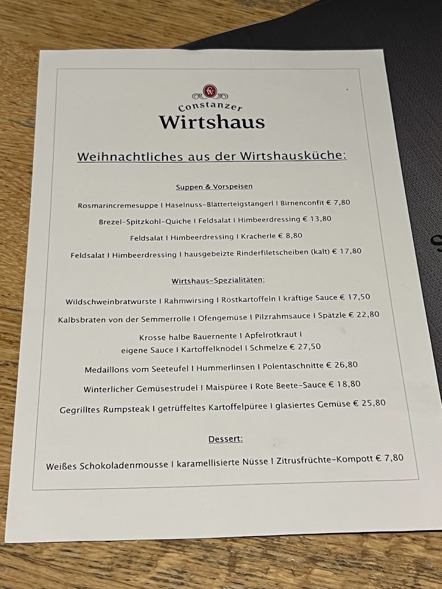 Constanzer Wirtshaus Photo Menu 1