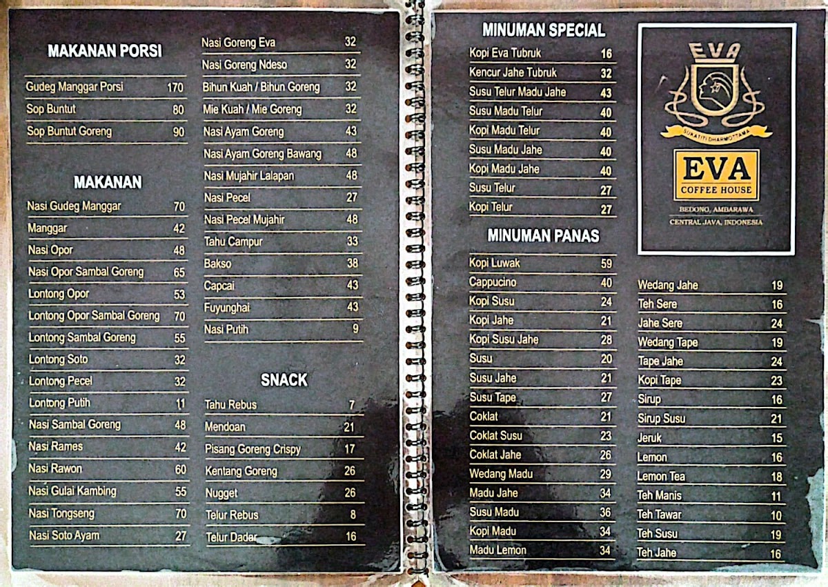 Eva Coffee House Photo Menu 1