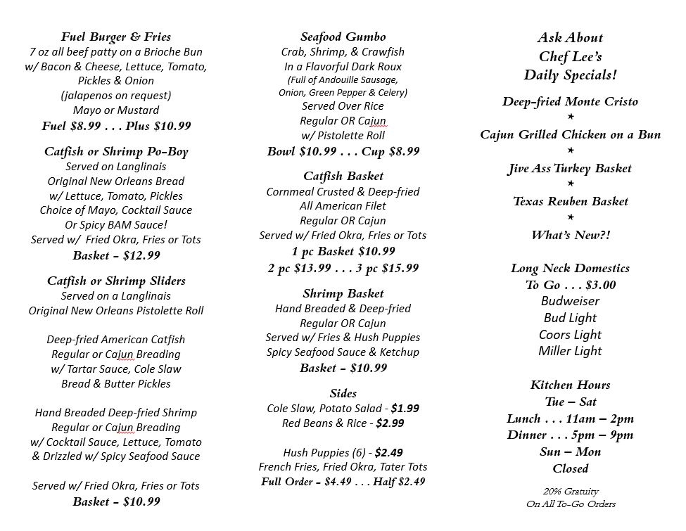 Refuel Bar & Grill Photo Menu 1