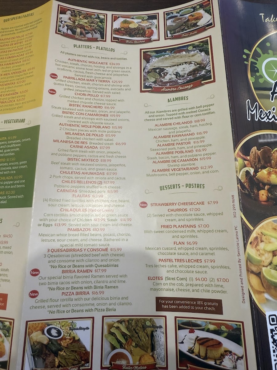 Atexquita Mexican Restaurant Photo Menu 4