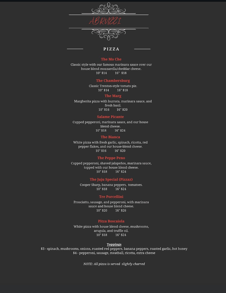Abruzzi Ristorante Photo Menu 3