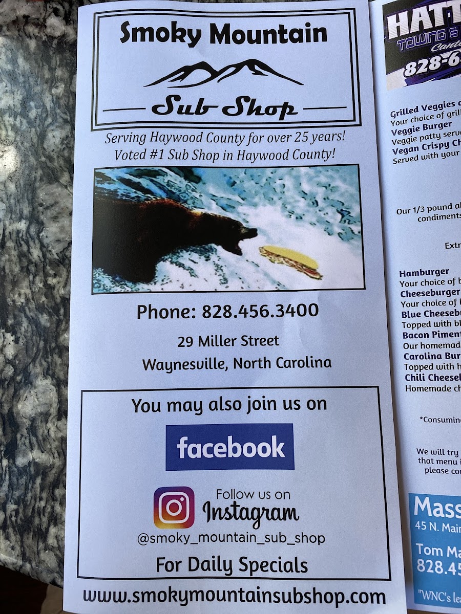 Smoky Mountain Sub Shop by Sandwich Mamas Photo Menu 10