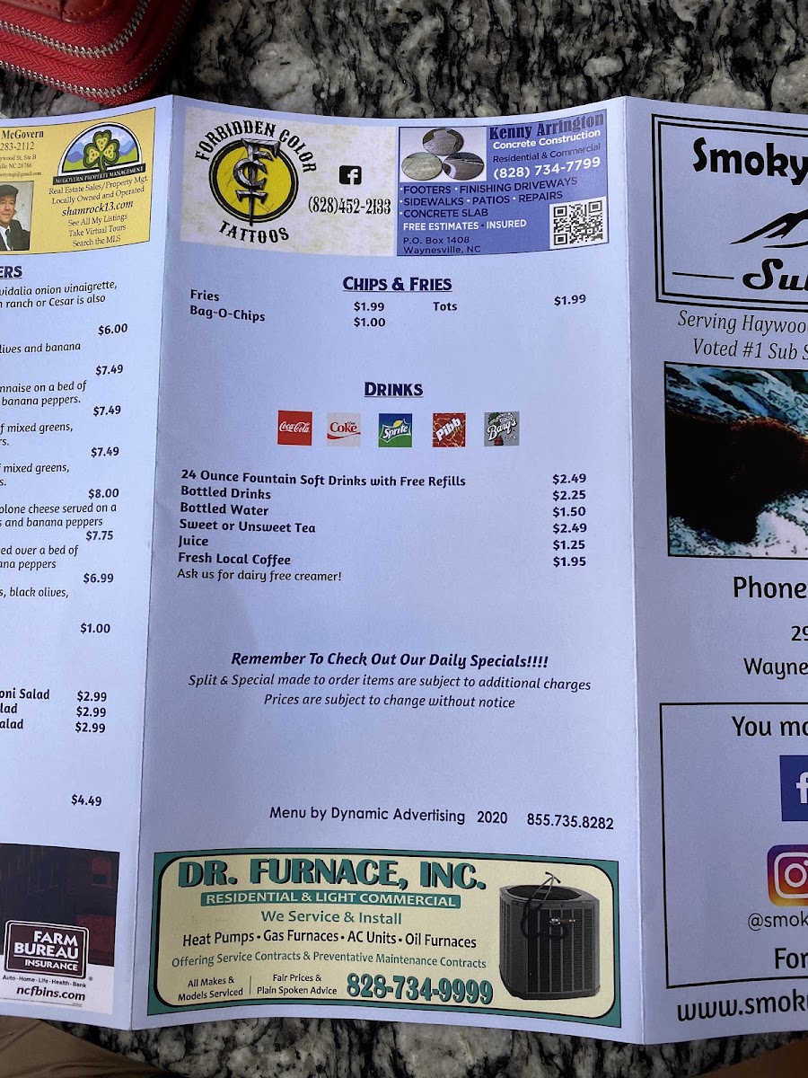 Smoky Mountain Sub Shop by Sandwich Mamas Photo Menu 4