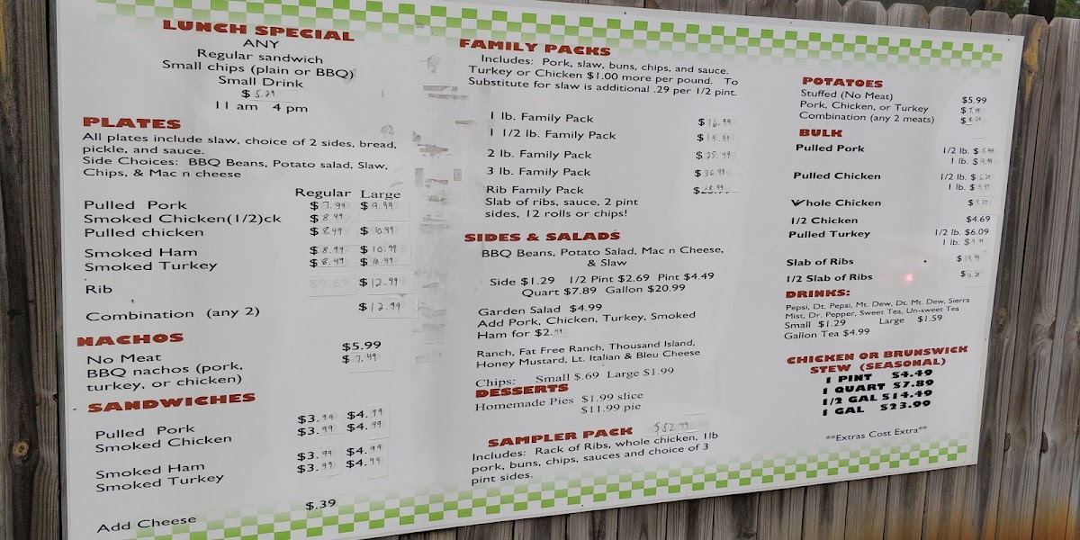 Chief & Snoogie's Hickory Pit Photo Menu 3