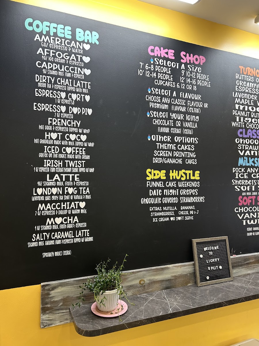 Lickity Split Ice Cream in Beeton Photo Menu 1