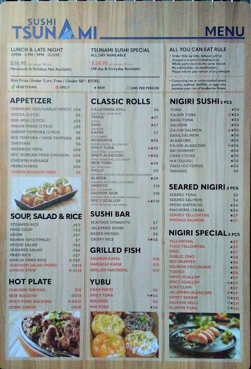 Tsunami sushi Photo Menu 1