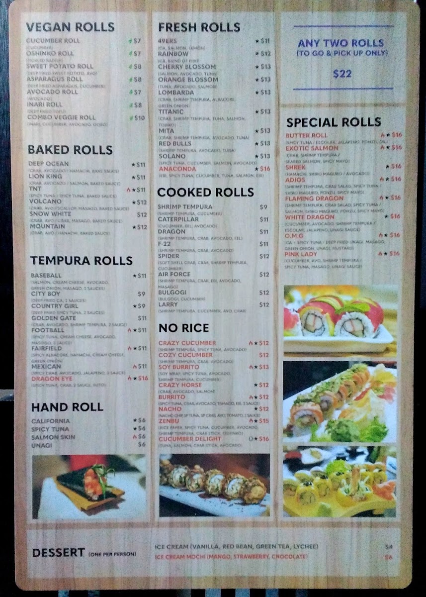 Tsunami sushi Photo Menu 2