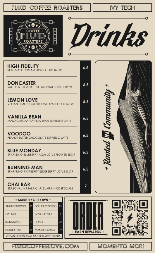 FLUID Coffee Roasters Photo Menu 2