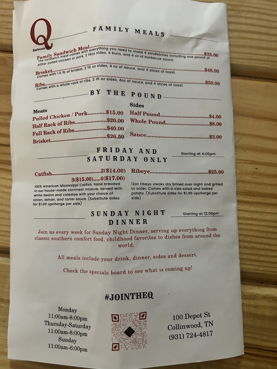 Q Barbecue Co. Photo Menu 6