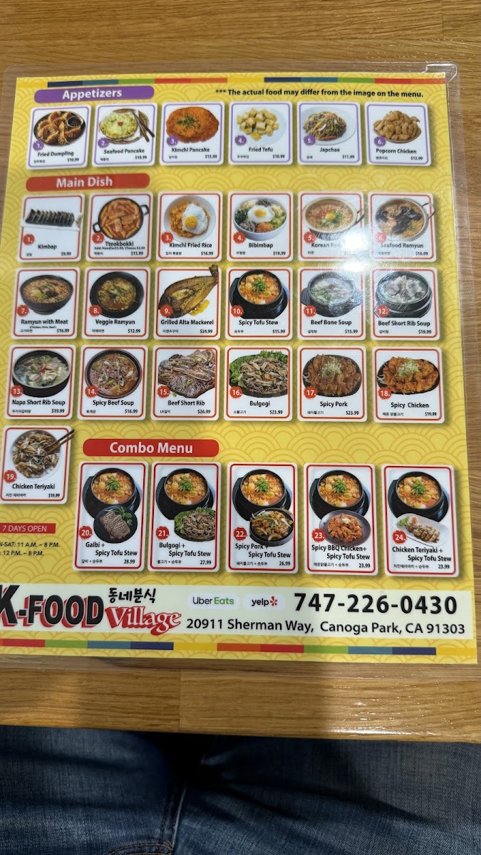 K-Food Village Photo Menu 2