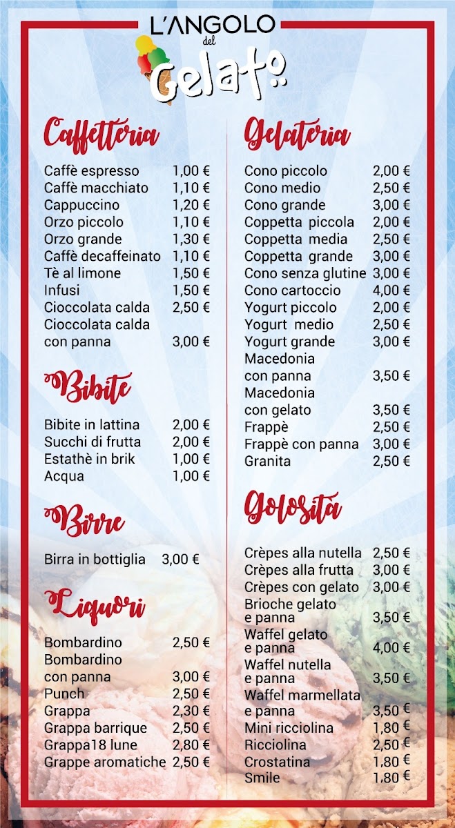 L'angolo del gelato - Piancastagnaio Photo Menu 1