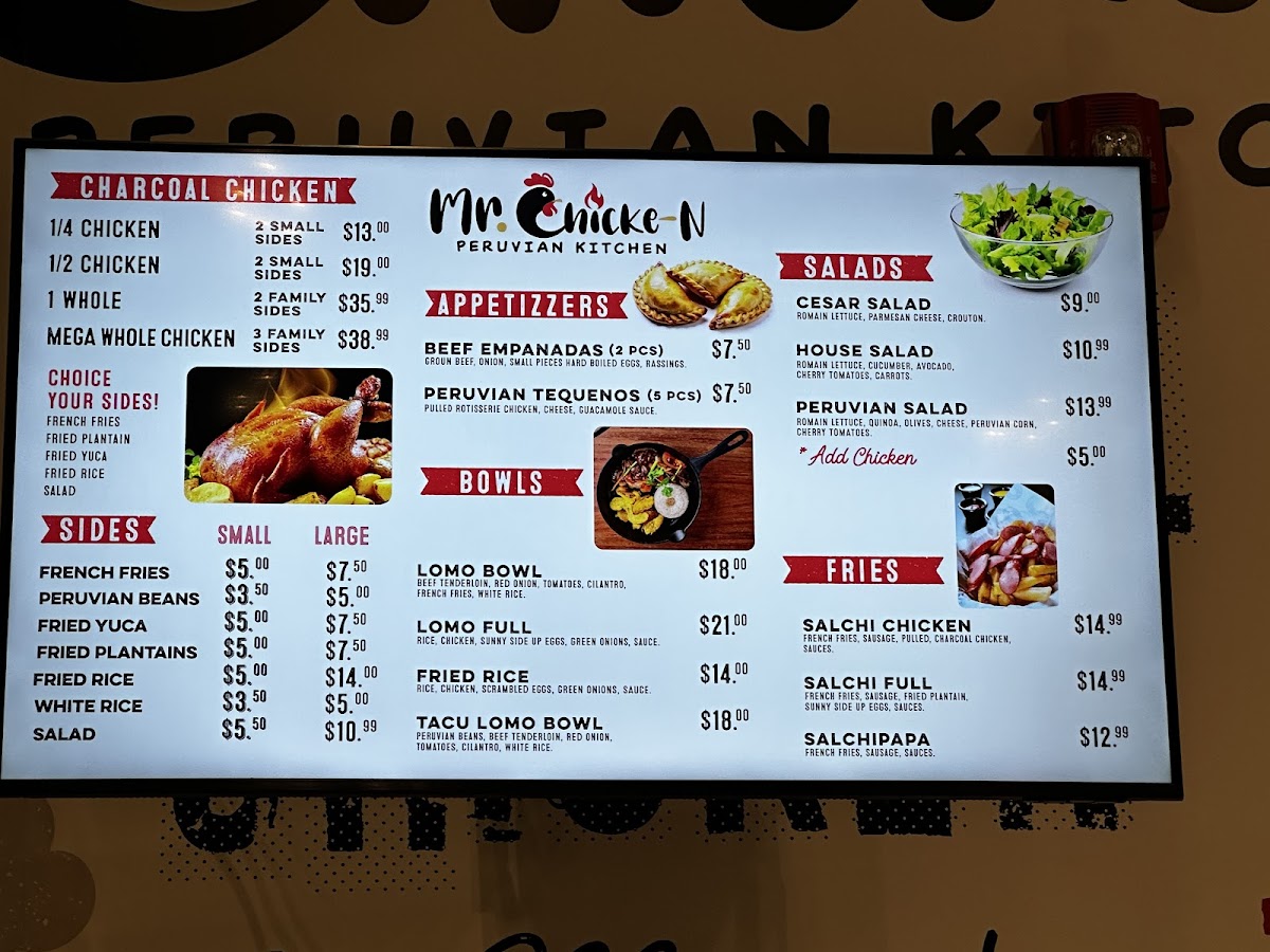 Mr. Chicken peruvian restaurant Photo Menu 2