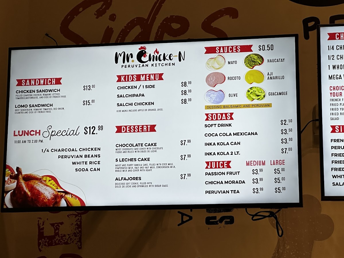 Mr. Chicken peruvian restaurant Photo Menu 3