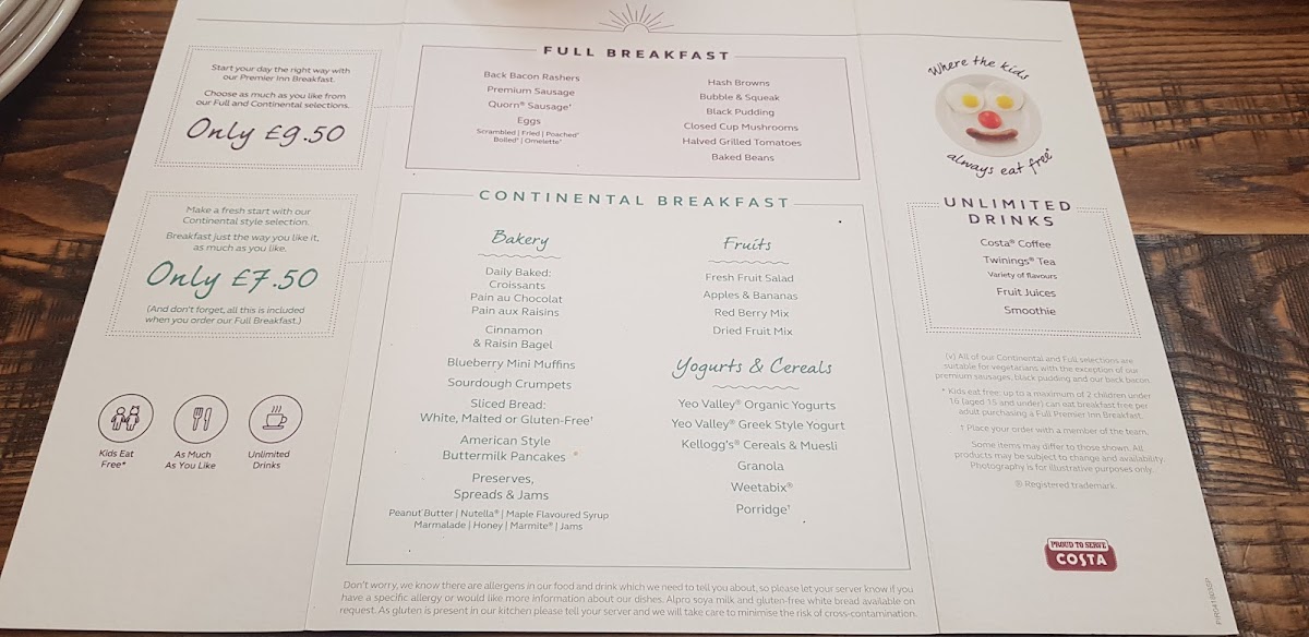 The Lydiard Beefeater Photo Menu 3