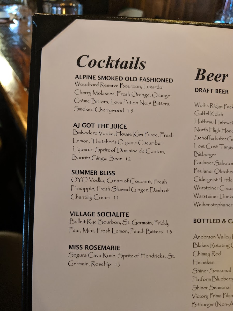 Alpine Restaurant & Bar Photo Menu 4